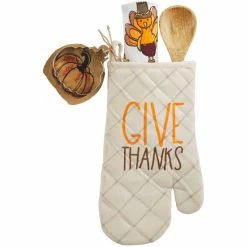 Wholesale 🥰 Mud Pie Festive Fall Collection Give Thanks Oven Mitt Set 🔔