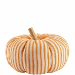 Best reviews of 🧨 Mud Pie Festive Fall Collection Medium Striped Orange & White Pumpkin Decor 👍