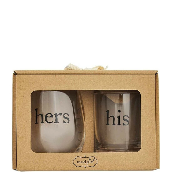 Outlet π Mud Pie Wedding Mr & Mrs Wine And Double Old-fashion Glass Set π 3 Outlet π Mud Pie Wedding Mr & Mrs Wine And Double Old-fashion Glass Set π