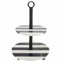 Coupon ✔️ Mud Pie Circa Marble & Black Tier Server Black/white 💯