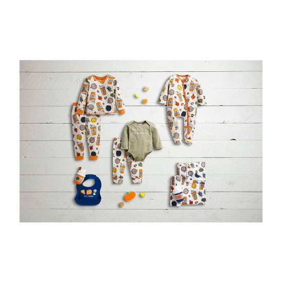 Discount π Mud Pie Baby/Little Kids 9 Months-5T Pumpkin Spice Latte Printed Long-Sleeve Pajama Tee & Matching Pajama Pant Set Orange π― 4 Discount π Mud Pie Baby/Little Kids 9 Months-5T Pumpkin Spice Latte Printed Long-Sleeve Pajama Tee & Matching Pajama Pant Set Orange π― - Image 2