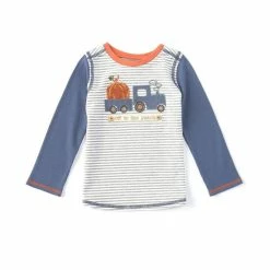 Budget 🎁 Mud Pie Baby Boys/Little Boys 12 Months-5T Off To The Patch Color Block Raglan-Sleeve Knit Tee Blue 👍