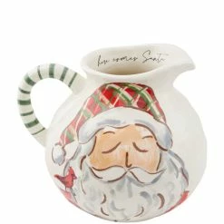 Outlet 👍 Mud Pie Here Comes Santa Pitcher 😀