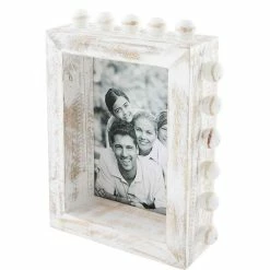 Flash Sale 👍 Mud Pie Classic Home Collection Whitewash Beaded Block Wood Picture Frame ❤️ -Mud Pie Store unnamed file 876
