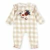 Budget ⭐ Mud Pie Baby 👧 Girls 3-18 Months Long-Sleeve Plaid Turkey-Appliqued Coverall Natural 🛒 -Mud Pie Store unnamed file 881