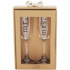 Coupon 😍 Mud Pie Wedding Mr & Mrs Boxed Champagne Glass Set 😍
