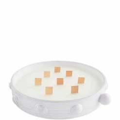 Best Pirce 🔔 Mud Pie Classic Home Collection Beaded Round Scented Candle White 🔔
