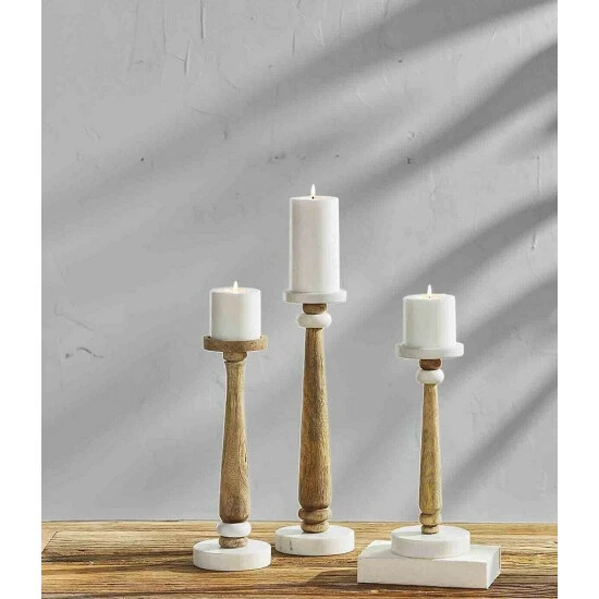 Coupon 😉 Mud Pie Bistro Collection White Marble & Mango Wood Candlesticks ⌛ 6 Coupon 😉 Mud Pie Bistro Collection White Marble & Mango Wood Candlesticks ⌛ - Image 4