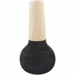 Coupon 😉 Mud Pie Mercantile Collection Two-Tone Skinny Neck Decor Vase Dark Beige/black ⌛
