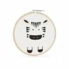 Deals 🌟 Mud Pie Zebra Embroidery Hoop Nursery Decor White 🛒