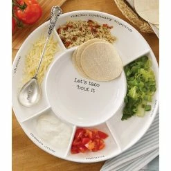 Best Pirce 🛒 Mud Pie Circa Ceramic 2-Piece Taco Bar Set White 😍 -Mud Pie Store unnamed file 95